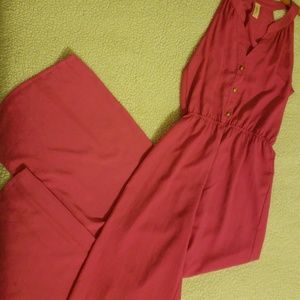 Pink silky jumpsuit